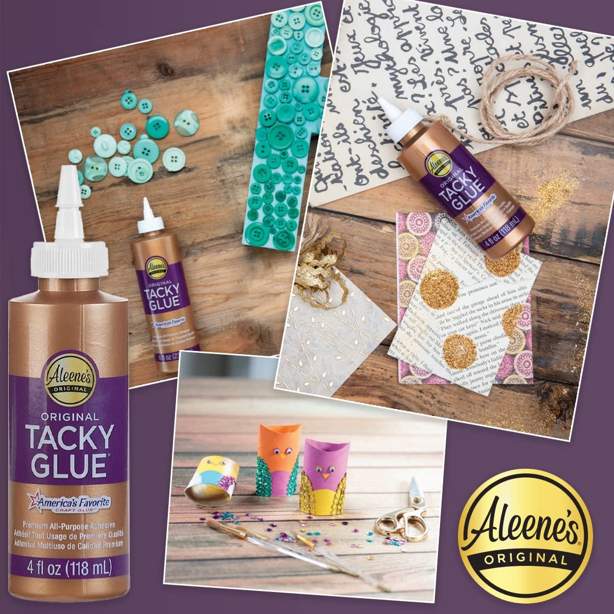 Aleenes 4-Ounce Original Tacky Glue 2 Pack & 3 Pixiss 20ml Refill Bottles & 1.5 inch Funnel Bundle