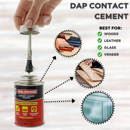 Air Dry Clay Foam (Black 300g) and EVA Foam (35cm x 150cm x 5mm Foam Roll) and DAP Weldwood Contact Cement (3oz) - Cosplay Foam and Clay Kit with Contact Cement Adhesive for DIY, Sculpting