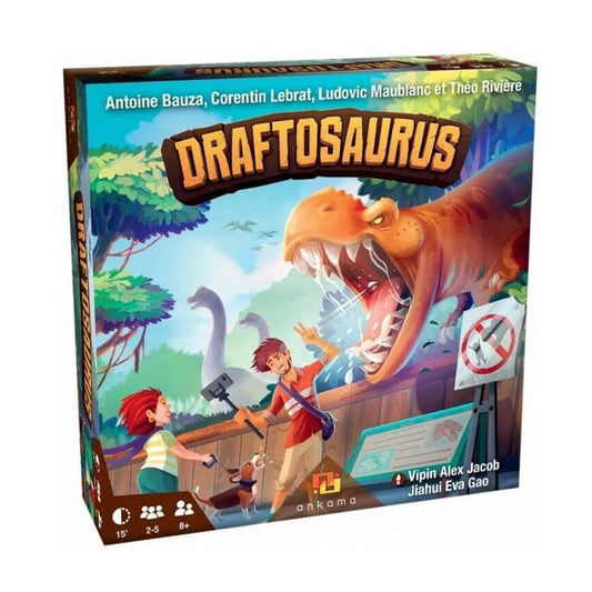 Ankama Draftosaurus - Bringing The Jurassic Era Alive- in Draftosaurus, Your Goal is to Have The Dino Park Most Likely to Attract Visitors, Family Fun Drafting Game, for 2 to 5 Players, Ages 8 and Up