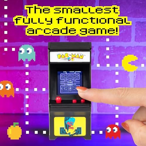 Tiny Arcade Pac-Man 3.5" Mini Retro Game - Functional Arcade Cabinet w/ Real Gameplay & Sounds - Classic Game Fits in the Palm of Your Hand (Ages 8+)