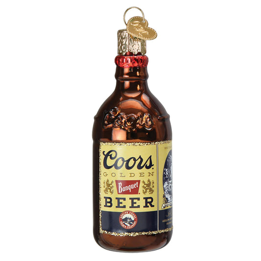 Old World Christmas Coors Banquet Bottle Glass Hanging Ornament