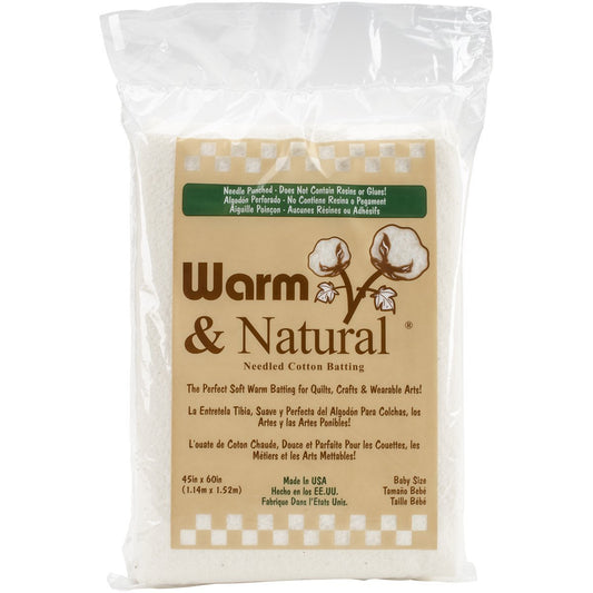 Warm Company Batting 2322 Warm & Natural Cotton Batting-Crib Size 45"X60", set of 2