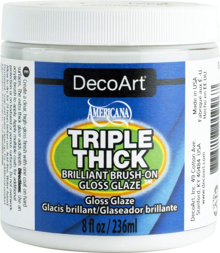 Triple Thick Gloss Glaze, 8-Ounce, Pixiss Foam Brush Applicators and Brush Applicator
