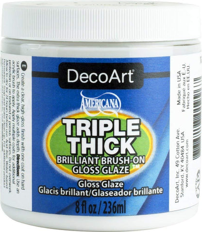 Triple Thick Gloss Glaze, 8-Ounce, Pixiss Foam Brush Applicators and Brush Applicator
