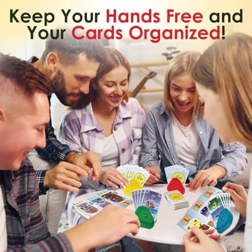 Bohnanza Card Game with Card Holder for Playing Cards (4 Pack) - Bohnanza Bean Game and Playing Cards Holder - Works With Any Size Playing Cards for Seniors with Bad Hands - Classic Card Games