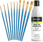 General Pencil Masters Brush Cleaner & Preserver and Pixiss Acrylic Paint Brush 10 Piece Set