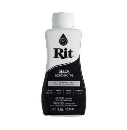 Rit All Purpose Liquid Fabric Dye Bundle (4 Pack) , 2 - Black 8oz Dye + 2 - Navy Blue 8oz Dye