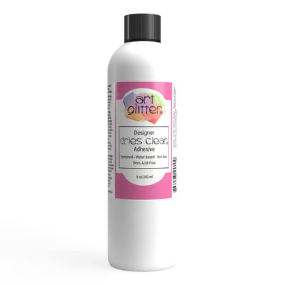 Art Institute Precision Craft Glue - Art Glitter Glue for Crafts - 8fl oz - Precision Glue Tip - Metal Tip - 3 Refillable Bottles - Flexible and Crack Resistant - Strong Hold Adhesive - Made in USA