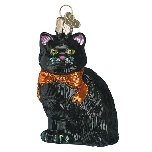 Old World Christmas Halloween Kitty Glass Blown Ornament for Christmas Tree