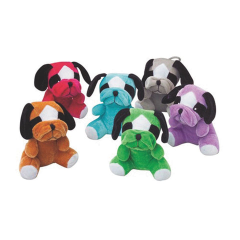 Lot Of 12 Assorted Color Stuffed Bull Dog Animal Toys