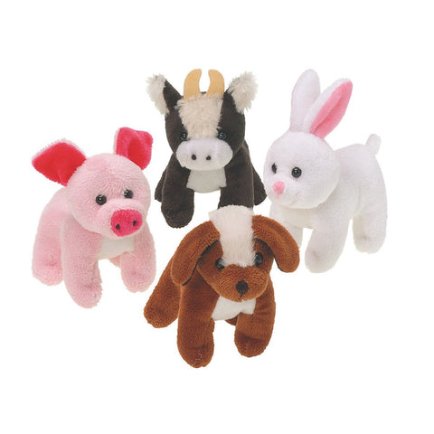 U.S. Toy SB543 Assorted Plush Stuffed Farm Animals (Pack of 12)