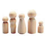 Hygloss Assorted Decorated Wooden People, 1-1/8 - 2-3/8 in, Tan, Pack of 40